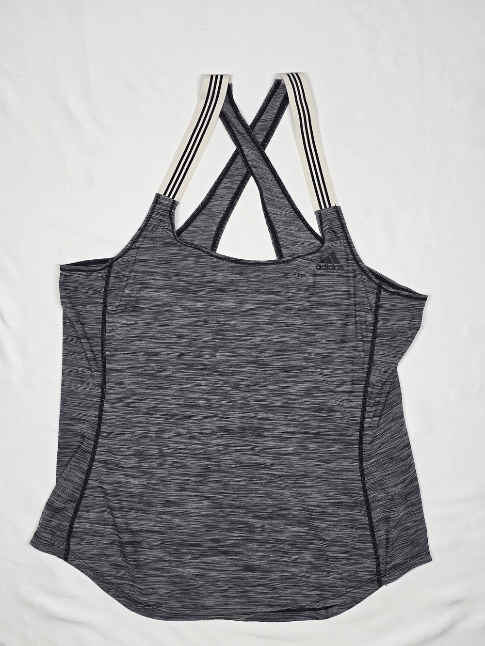 Adidas Heathered Gray Climalite Criss-Cross Tank Top Size Medium